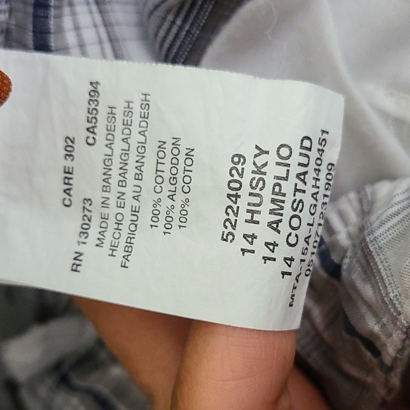 Lee Dungarees Loose Gray Plaid Cargo Shorts 14 Husky‎ - Picture 5 of 5